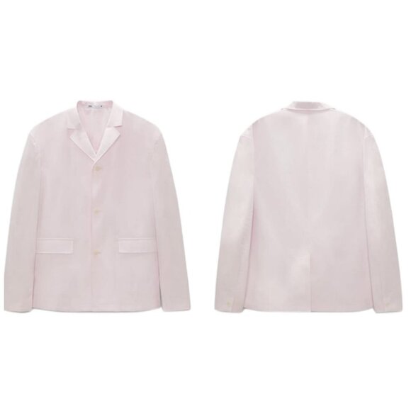 ZARA POPLIN SUIT JACKET SS22 PINK4624/076 $145